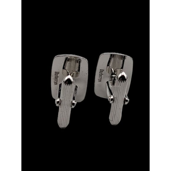 Burberrys London Mens Cufflinks Silver Plated Gold Tone Royal Knight Scene 1980a - Picture 10 of 12